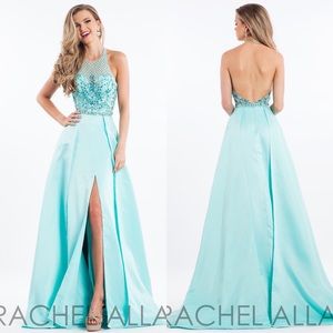 Rachel Allan Aqua Blue Prom Dress
